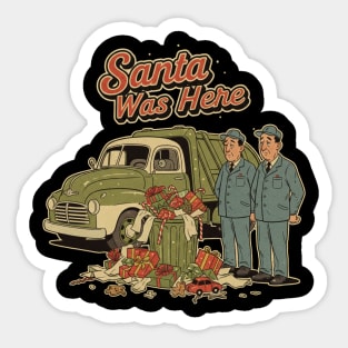 Garbage Man Christmas Shirt – Funny “Santa Was Here” Sanitation Worker Tee Sticker